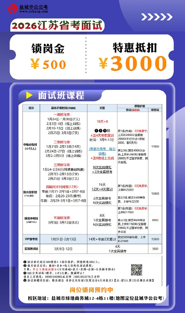 2026年度江苏省考公务员面试课程